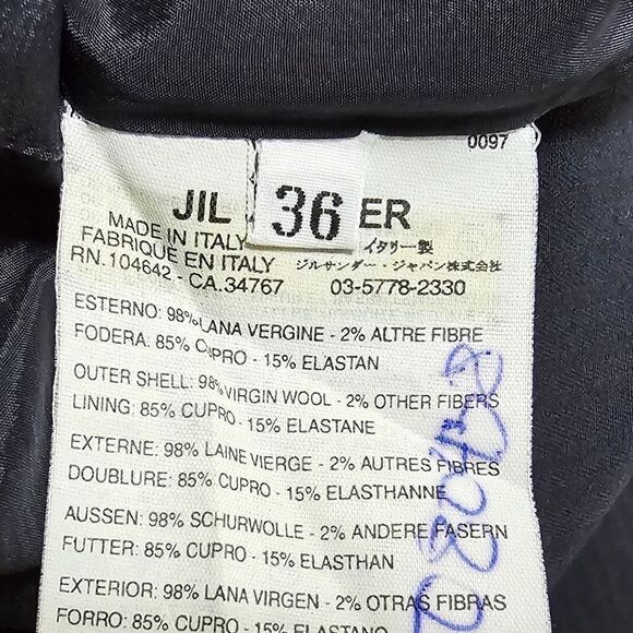 Jil Sander Midi Wool Flare Pleat Minimalist Skirt in Navy Pinstripe 36 / US 6 - Picture 12 of 14